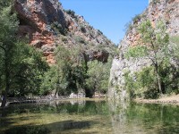 Lago del Espejo en el Parque Natural del Monasterio de Piedra en Zaragoza